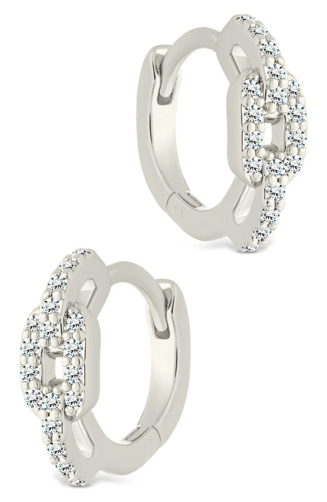 Sterling Forever Deborah Cubic Zirconia Buckle Huggie Hoop Earrings 4
