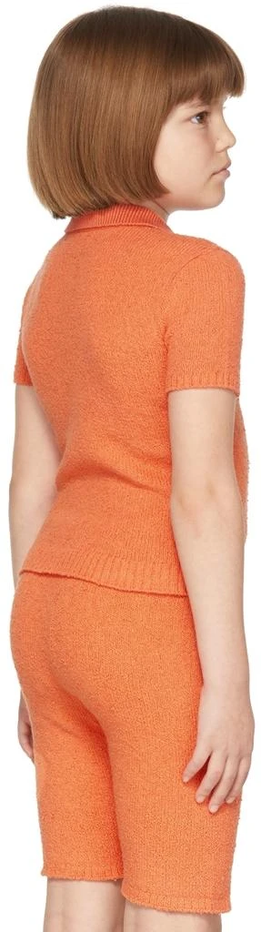 Misha & Puff Kids Orange Bouclé Polo 4