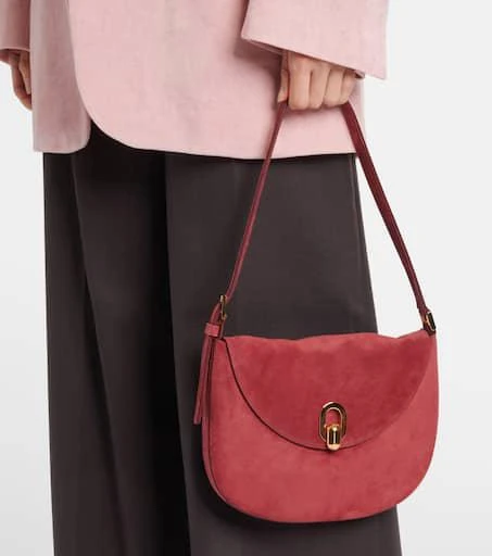 SAVETTE Tondo Small suede shoulder bag 6