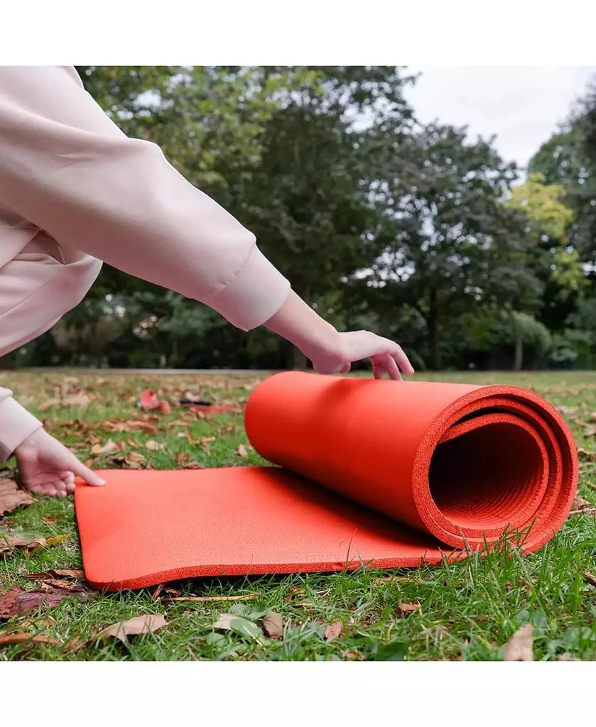 BalanceFrom Fitness GoCloud 1" Extra Thick Exercise Mat w/Carrying Strap, Red 7