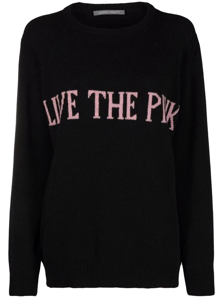Alberta Ferretti Black intarsia-knit sweater 1