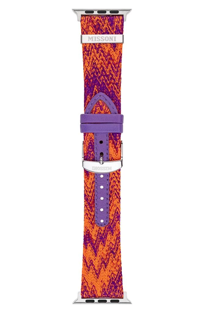 Multicolor Authentic Zigzag 24mm Textile Apple Watch<sup  display picture 2