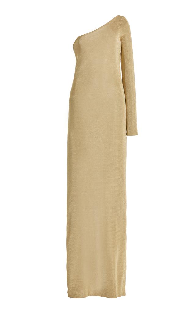 Burc Akyol Burc Akyol - Metallic Asymmetric Maxi Dress - Gold - XS - Moda Operandi
