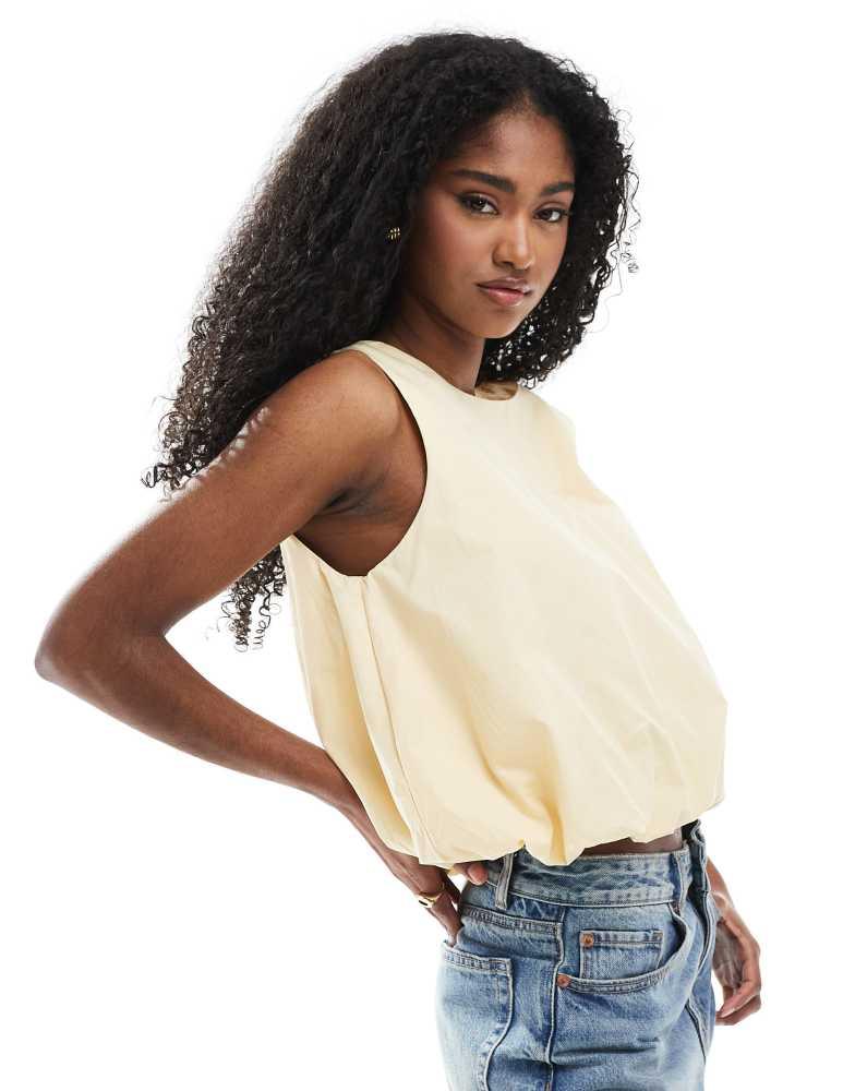 Monki Monki bubble top in butter yellow
