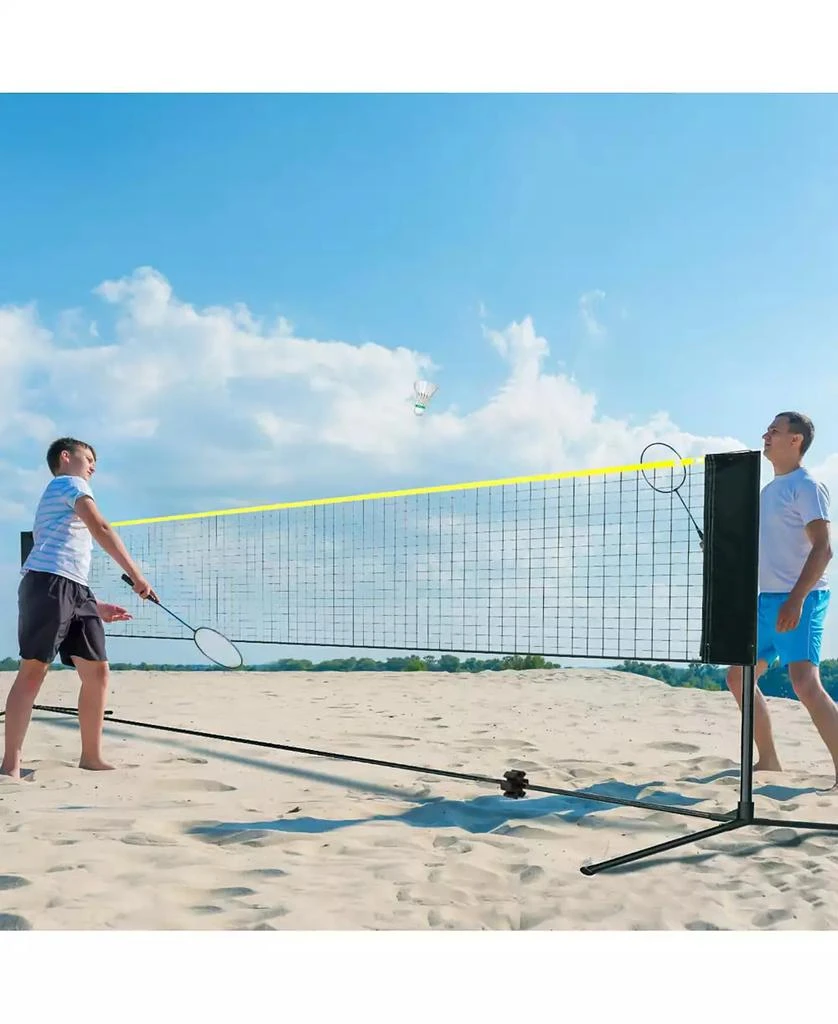 Mecale Adjustable Badminton and Volleyball Net, 20 ft Foldable Tennis Net Set with Poles, Bag, Rackets and Shuttlecocks for Backyard Indoor Outdoor 2