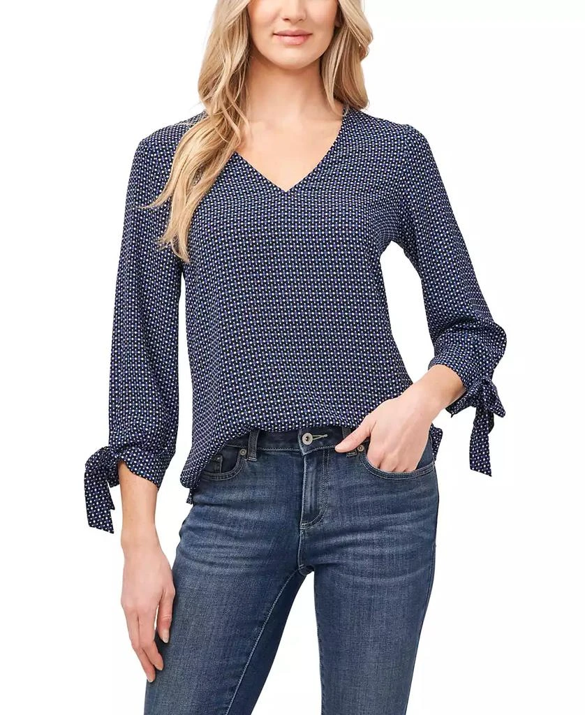 Shop Women's Long Sleeve Garden Geo Tie Sleeve Blouse on Sale at