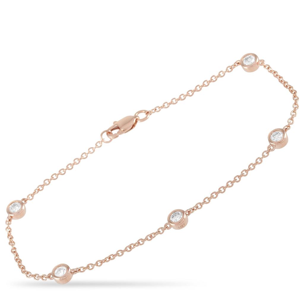 Non Branded 14K Rose Gold 0.50 ct Diamond Bracelet