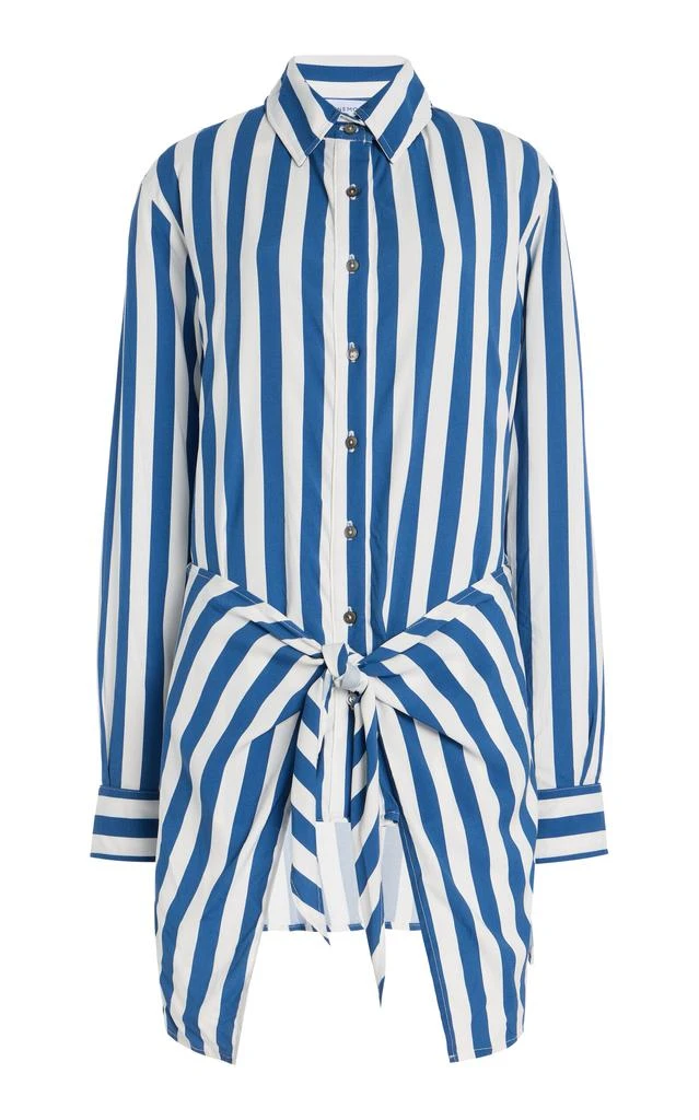 Anemos Anemos - L.A. Striped Stretch-Twill Mini Wrap Shirt Dress - Stripe - L - Moda Operandi 1