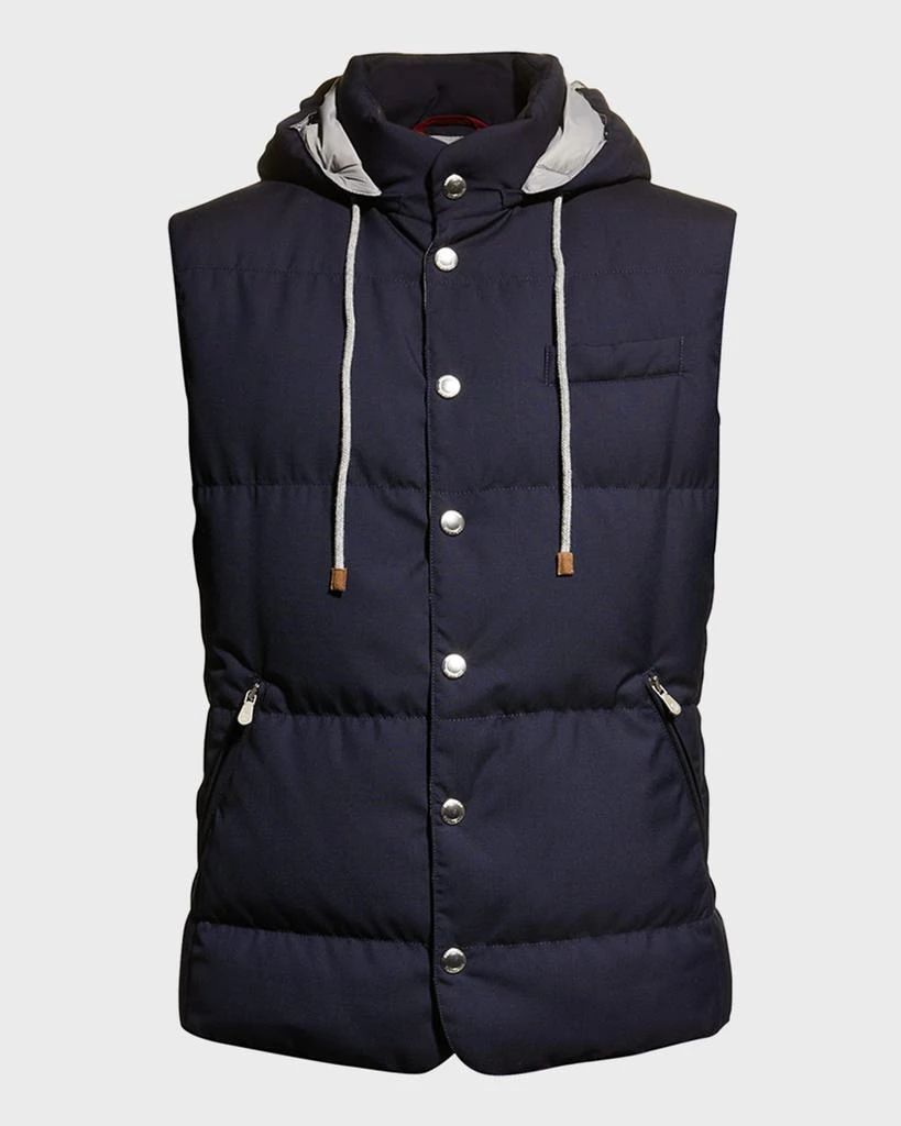 Brunello Cucinelli Men's Hooded Down Vest 2
