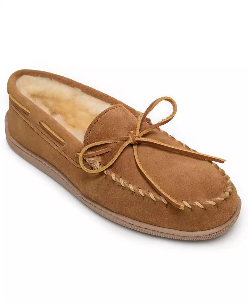 Minnetonka Men's Sheepskin Hardsole Moccasin Slippers