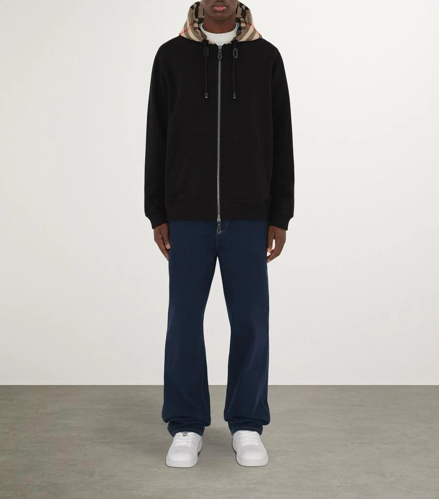 Burberry Check-Trim Zip-Up Hoodie 2