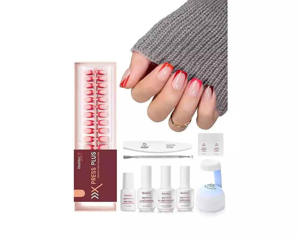 Beetles X Press Short Square French Tip Press On Nails Kit, 160 Pc. 2