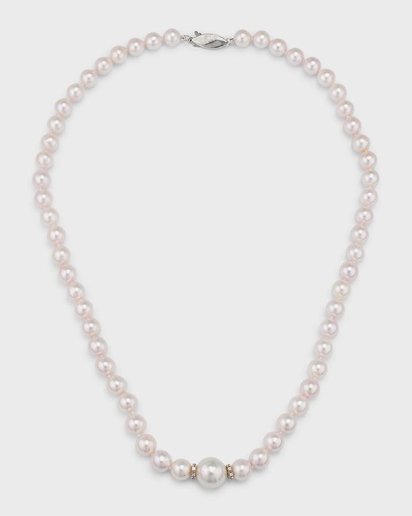 BELPEARL Aura 18K White Gold Pearl & Diamond Necklace