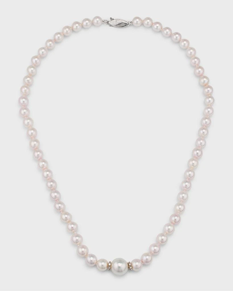 BELPEARL Aura 18K White Gold Pearl & Diamond Necklace 1