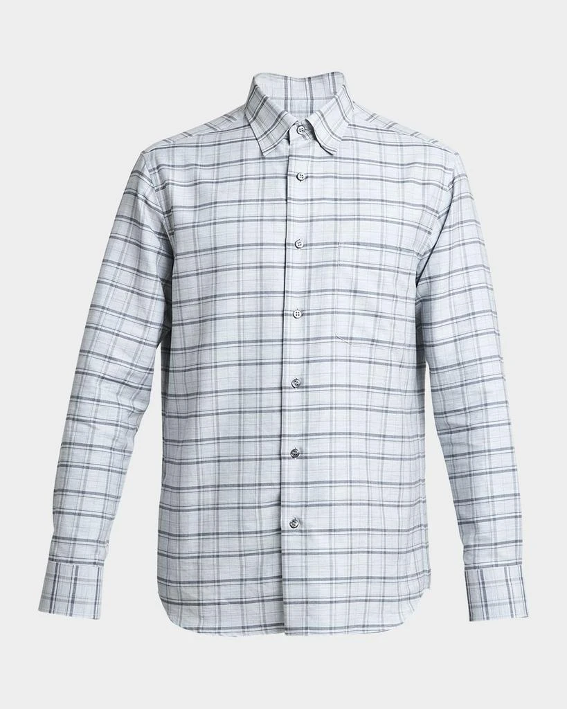 Brioni Men's Cotton Plaid Sport Shirt 1