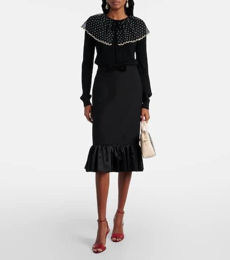 Valentino Tulle-trimmed wool sweater 2