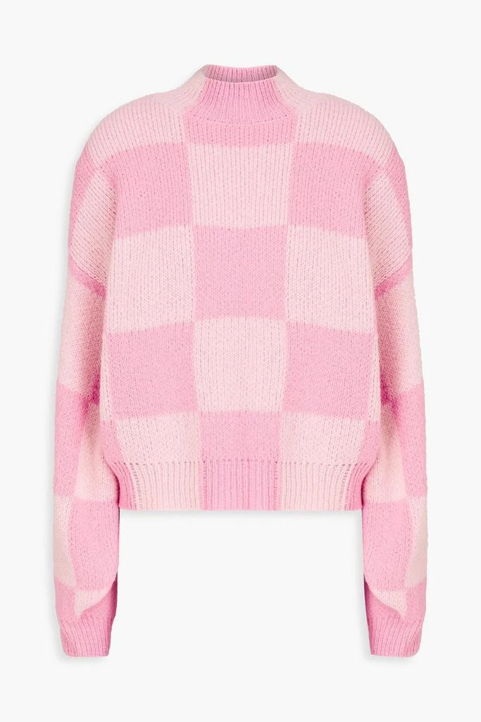 Stine Goya Adonis checked jacquard-knit turtleneck sweater 1