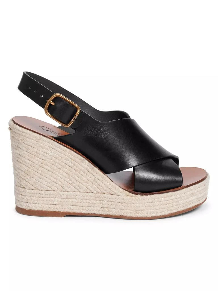 Chloé Pary Leather Espadrille Wedge Sandals 1
