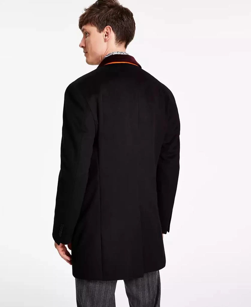 Tallia Men Wool Blend Overcoats with Contrast Velvet Top Collar 2