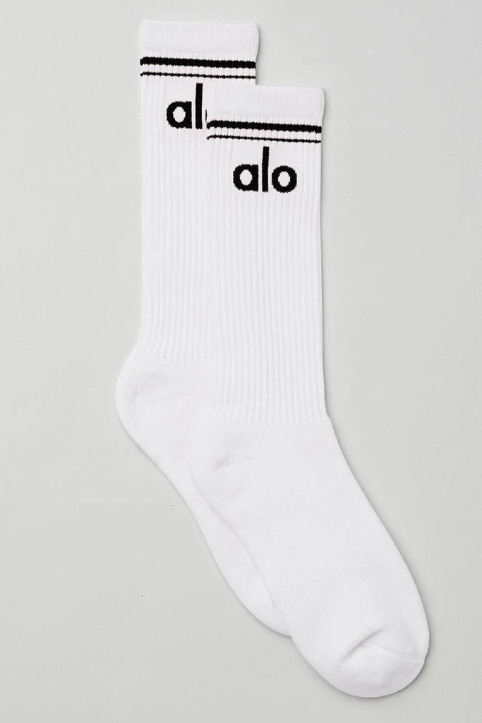 Alo Yoga Unisex Throwback Sock - White/Black 1