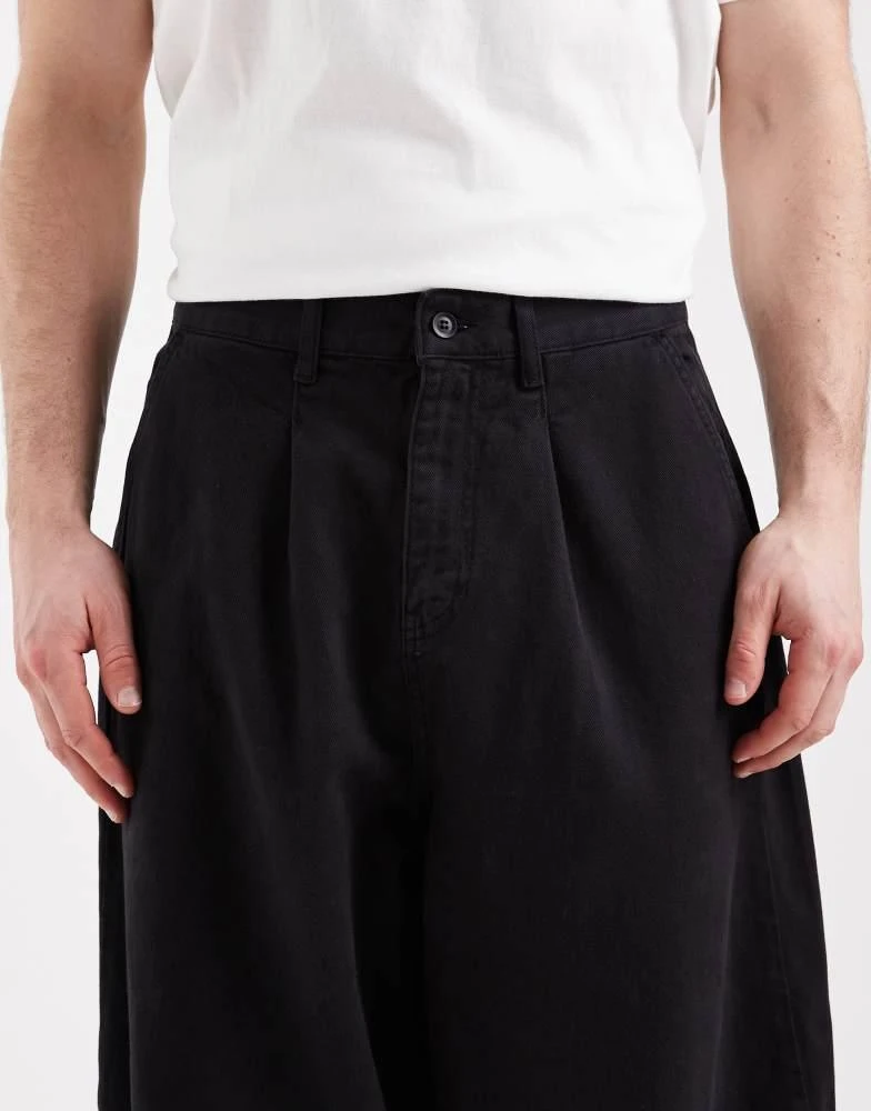 ASOS ASOS DESIGN oversized baggy trousers in black with pleats 4