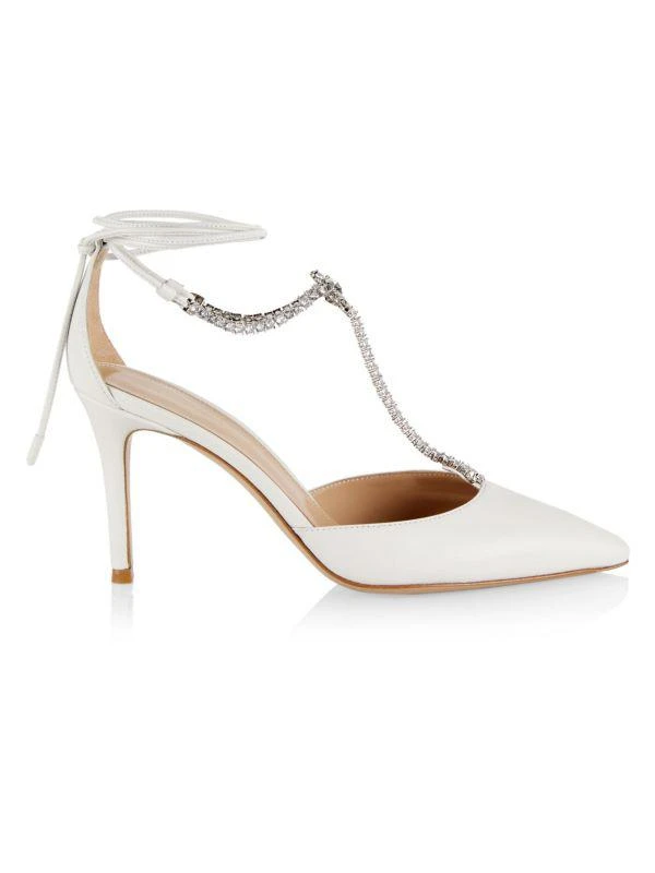 Gianvito Rossi Crystal-Embellished T-Strap Pumps 1