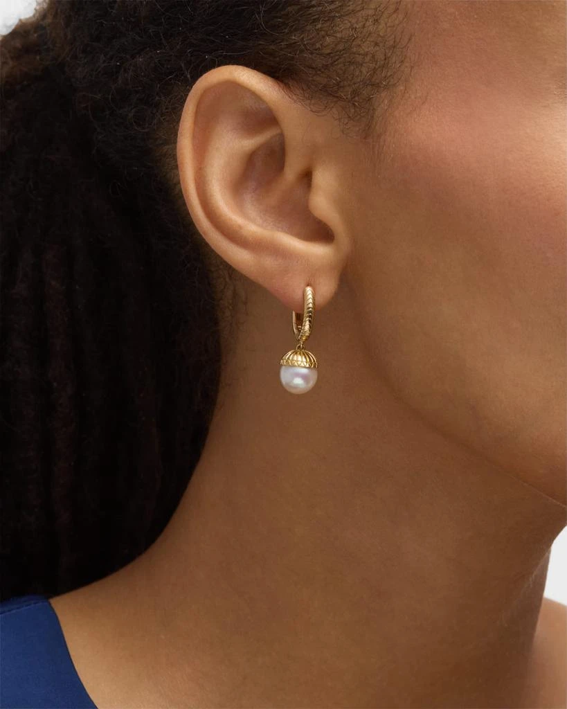 Harwell Godfrey White Pearl Drop Huggie Earrings 2