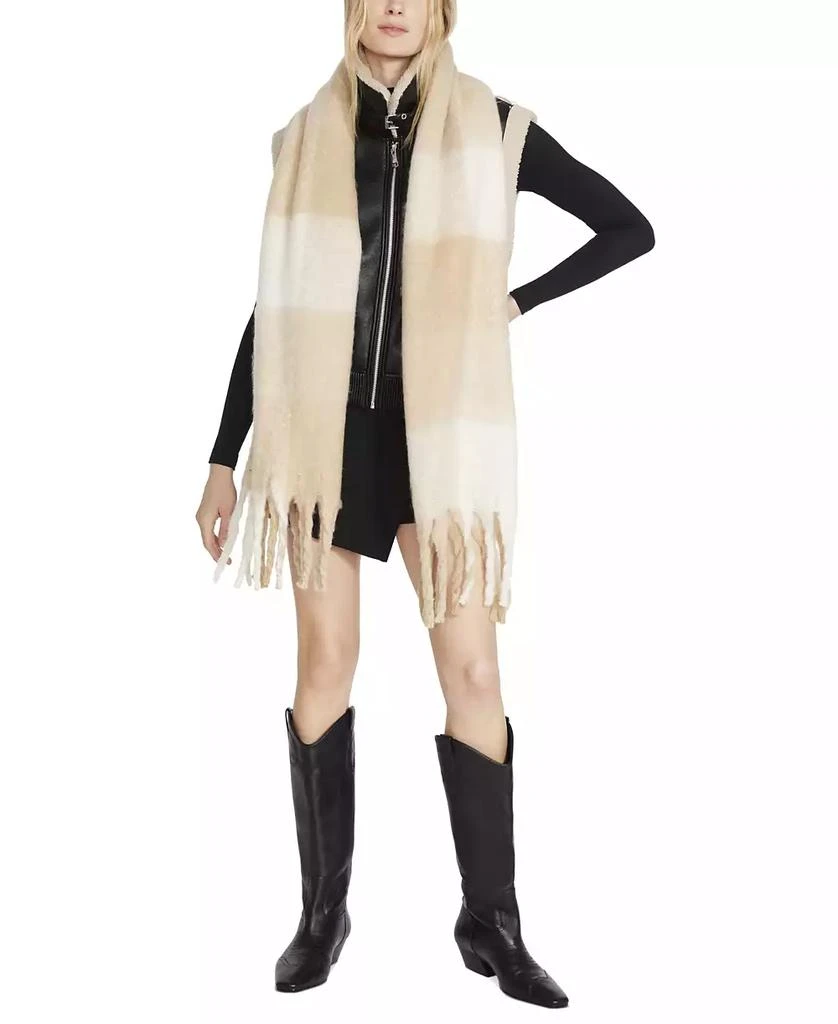 Steve Madden Women's Box Plaid Lofty Blanket Wrap Scarf 3