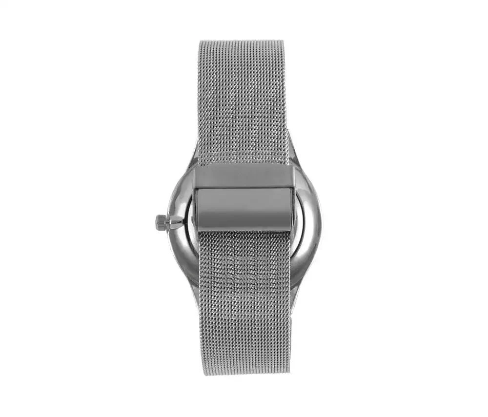 Peugeot Men's 40mm Silver Dial Slim Case Stainless Steel Mesh Watch 2