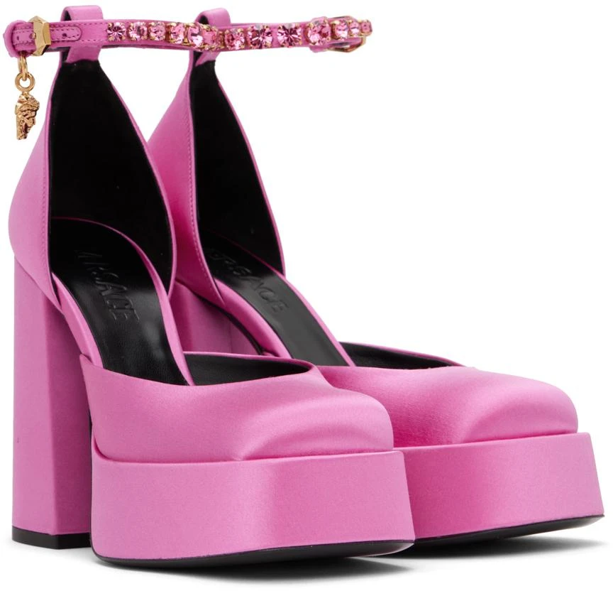 Versace Pink Medusa Aevitas Platform Heels 4