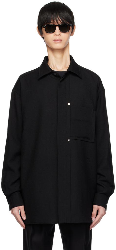 WOOYOUNGMI Black Hidden Button Shirt