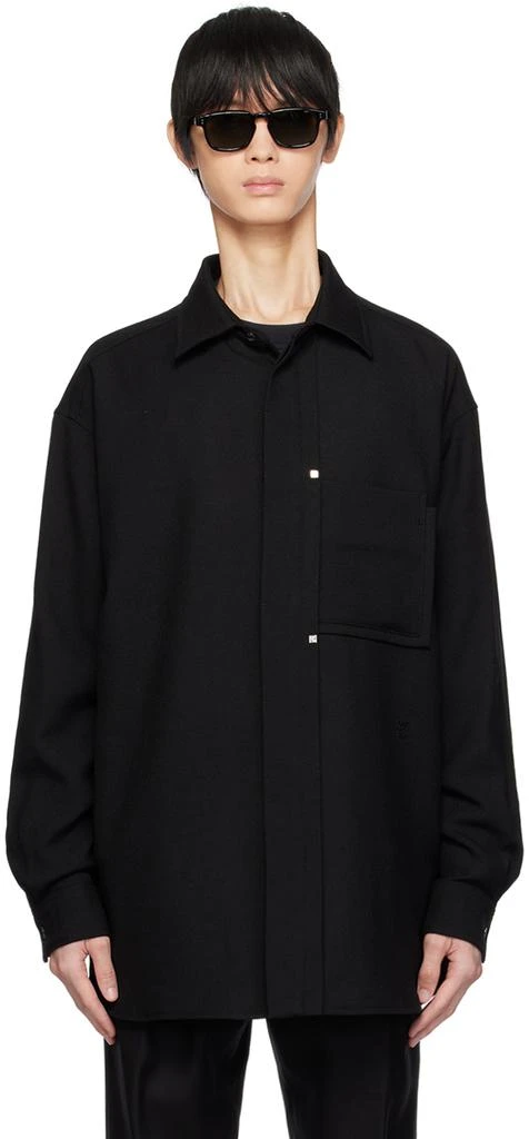 WOOYOUNGMI Black Hidden Button Shirt 1