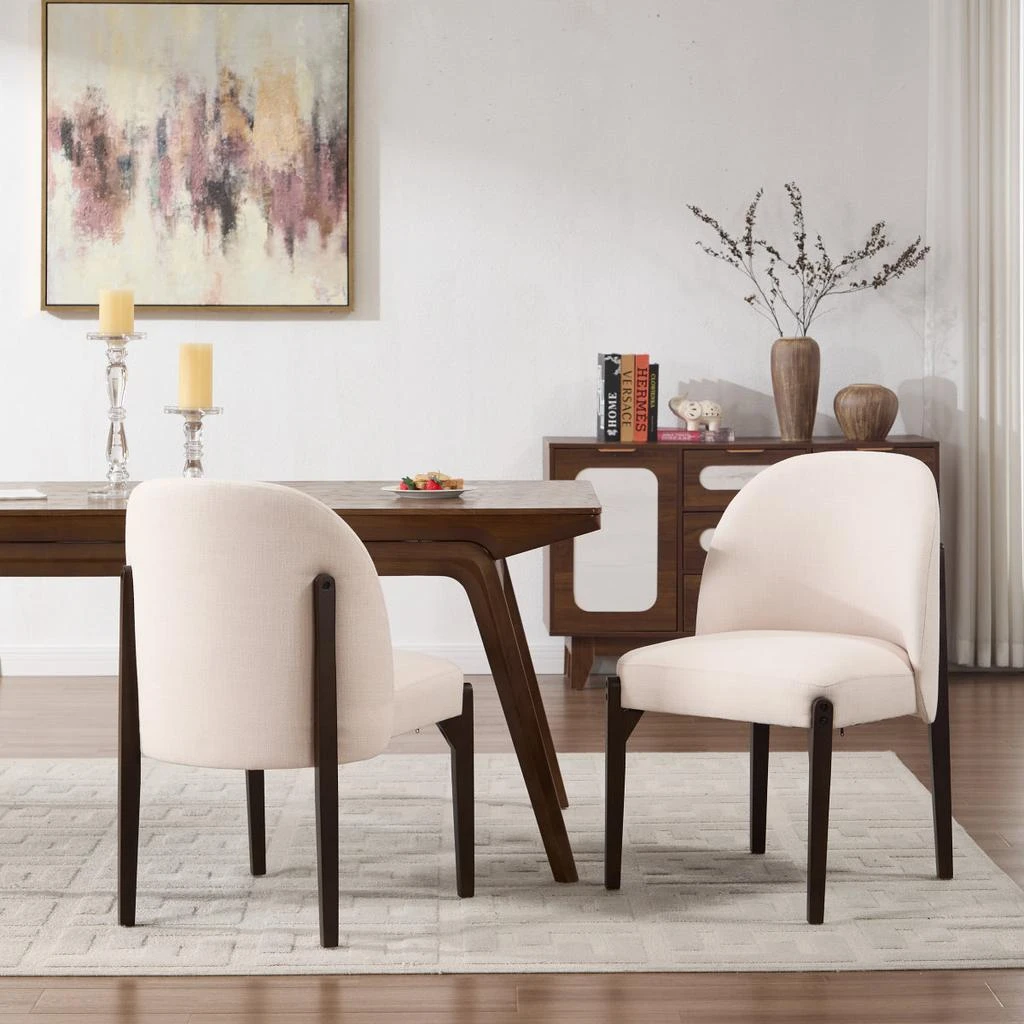 Streamdale Furniture Streamdale Wooden Dining Chairs Set of 2, Modern Upholstered Kitchen Chairs