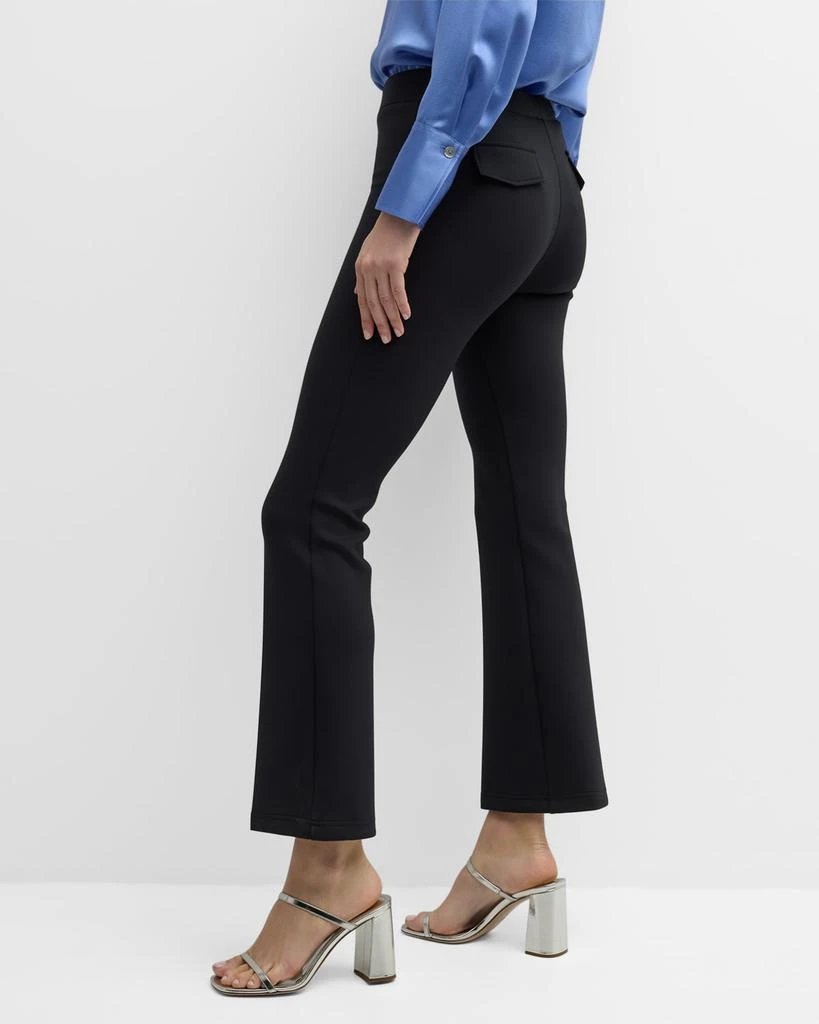 Brandon Maxwell Cropped Flare Neoprene Trousers with Front Crease 6