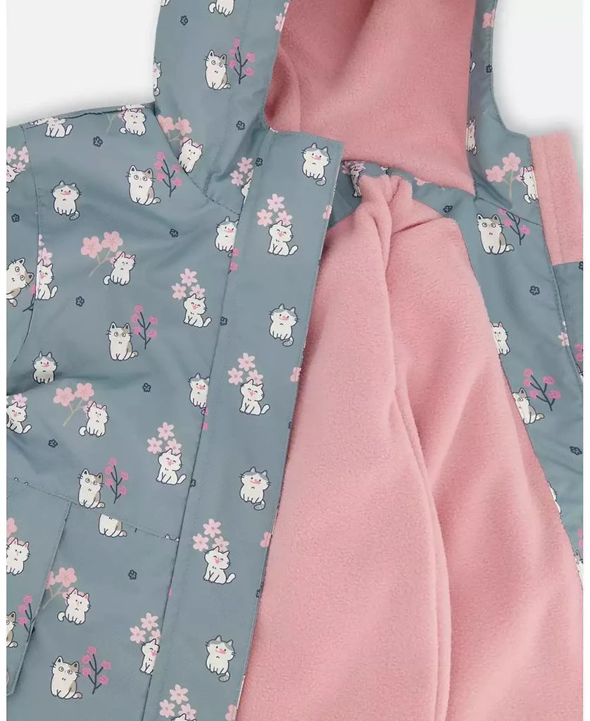 Deux par Deux Toddler Girls Two-Piece Mid-Season Outerwear Set Cat Print 7