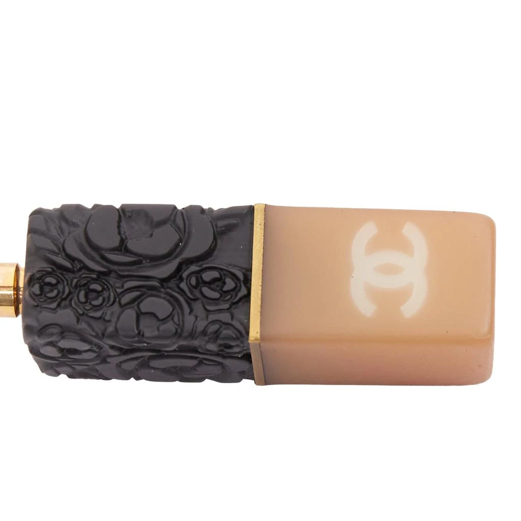 Chanel 07A Camellia Lipstick CC logo nude black g resin purse hook 3
