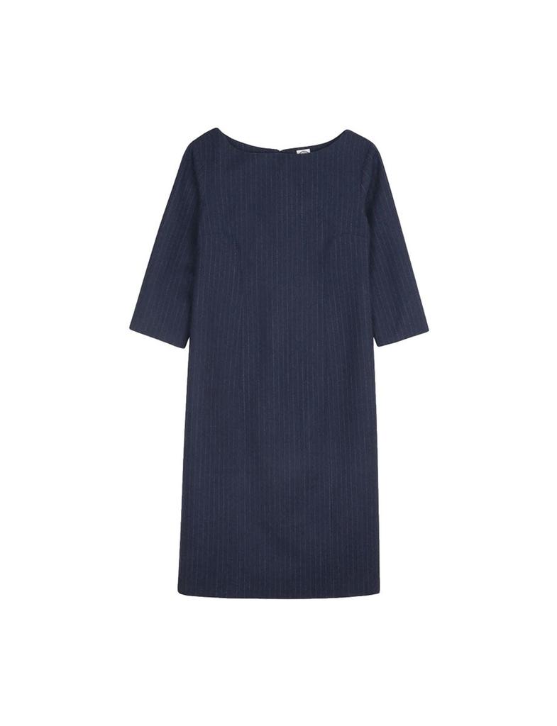 INES DE LA FRESSANGE Navy blue wool Justine dress