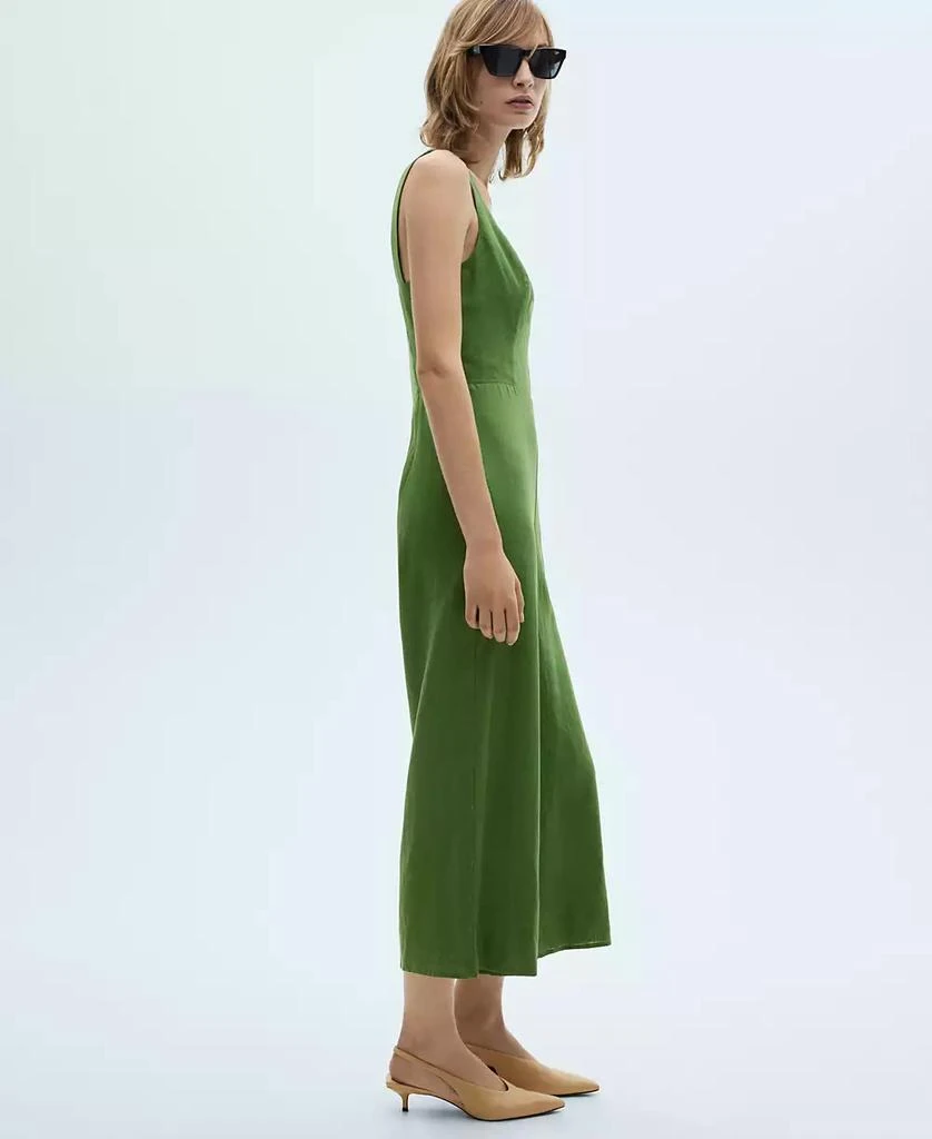 Mango Women's Straight Fit Linen Blend Jumpsuit 3