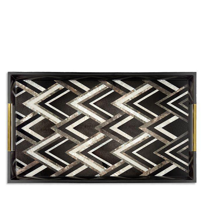 L'Objet Deco Noir Rectangular Tray, Large