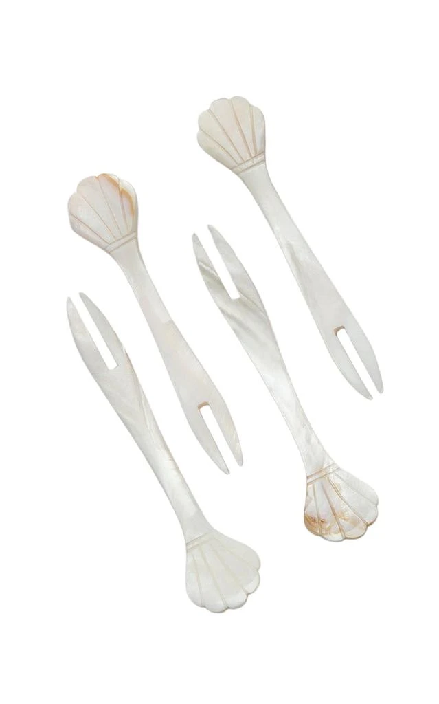 Gohar World Gohar World - Set-of-Four Mother-of-Pearl Seafood Picks - White - Moda Operandi 1