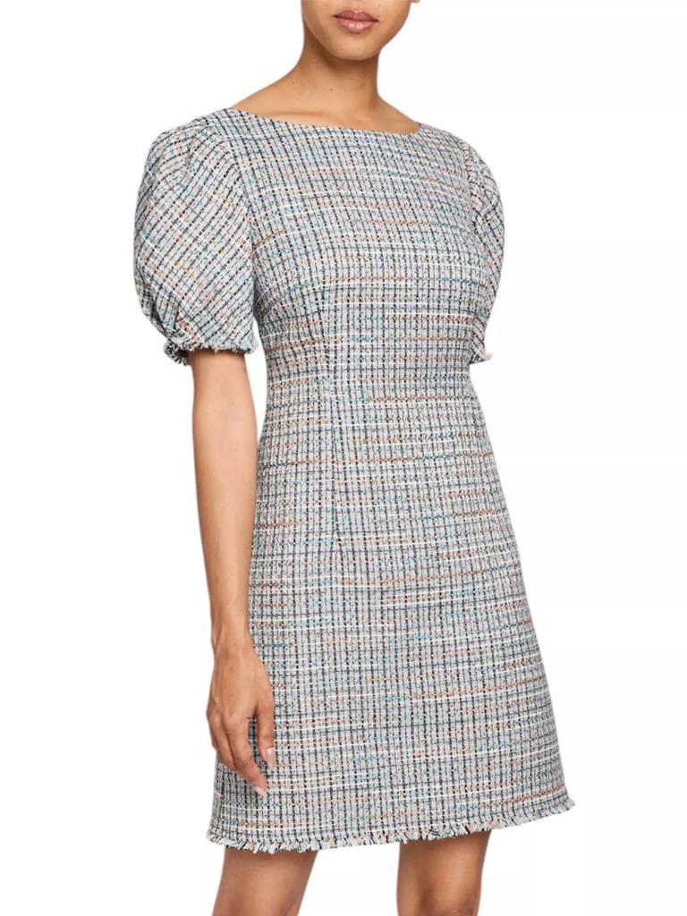 Santorelli Puff Sleeve Shift Minidress
