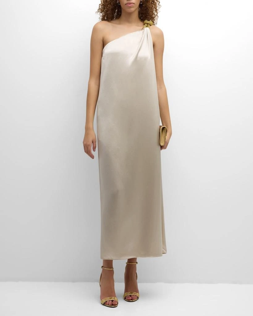 UNGARO Shae One-Shoulder Satin Maxi Dress 3