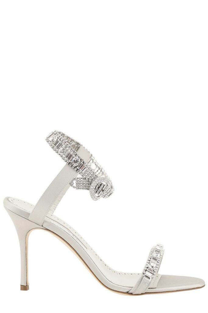 Manolo Blahnik Plumena 090 Satin Sandals - Shoes - BeyondStyle