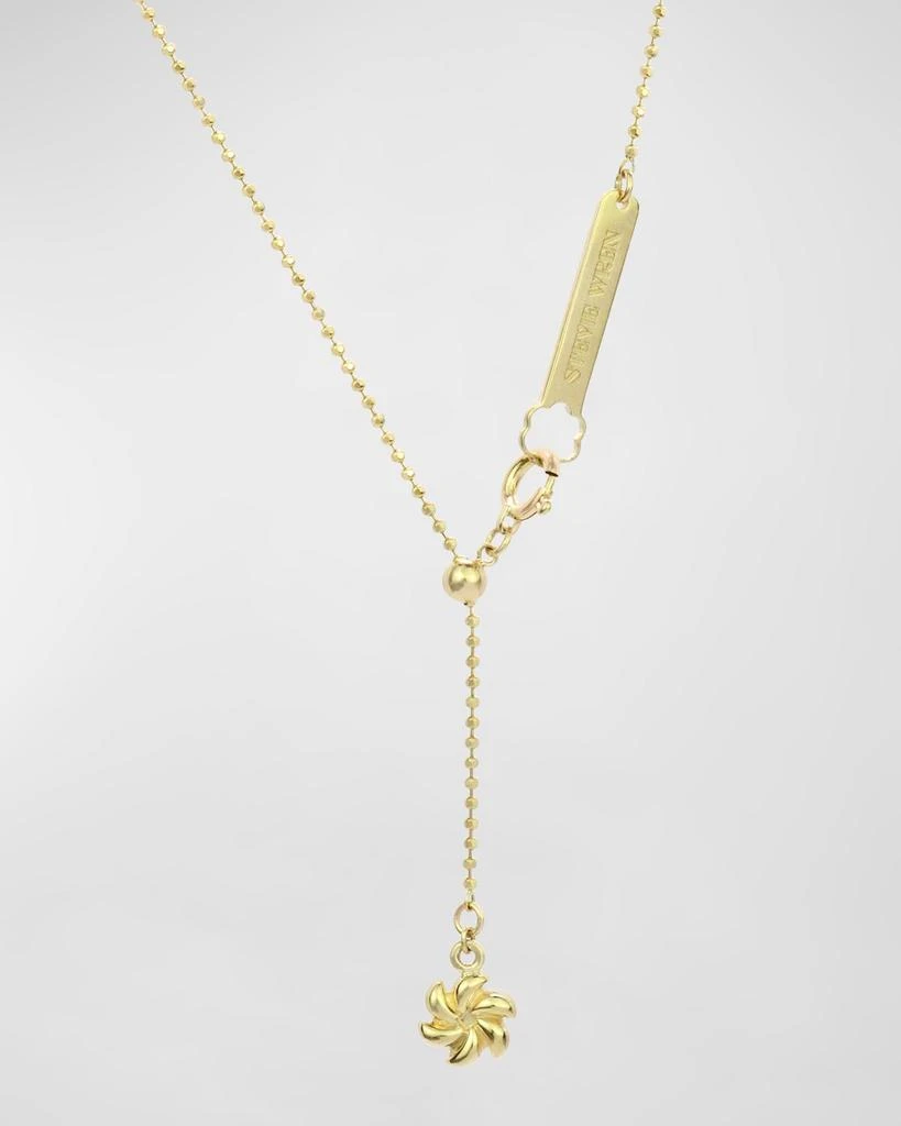 Stevie Wren 18K Yellow Gold Light Blue Enamel Gemini Gem Necklace 3