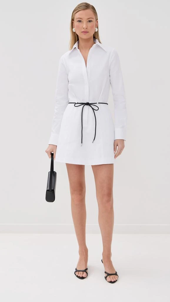 Brandon Maxwell The Lula Collared Shirt Dress with Mini Bubble Skirt 4