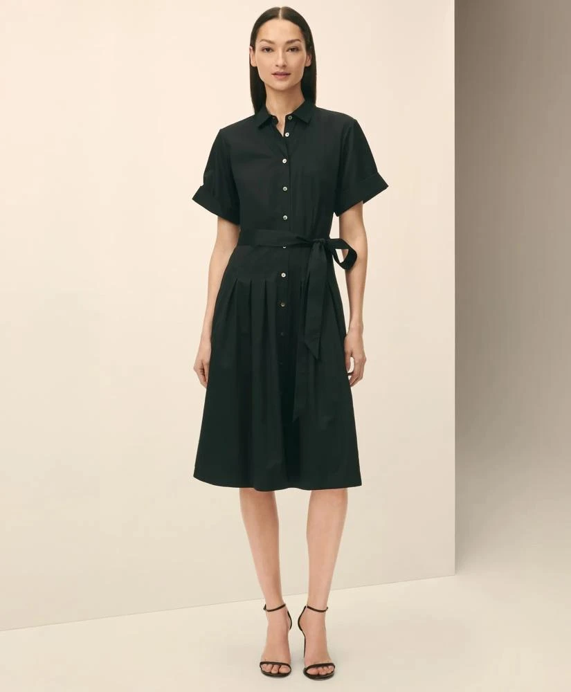 Brooks Brothers Signature A-Line Cotton Sateen Shirt Dress 1