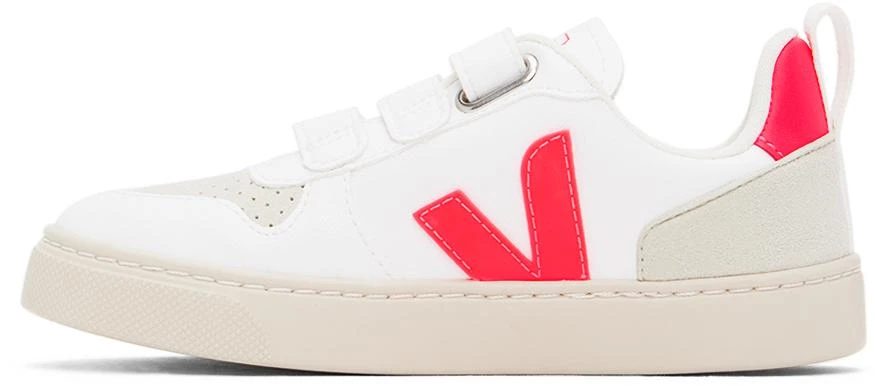 VEJA Kids White & Red V-10 Sneakers 3