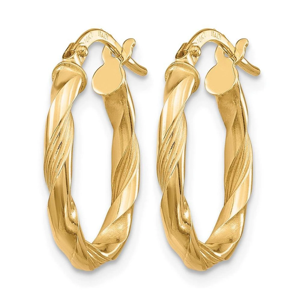 Diamond2Deal 10K Yellow Gold Round Shape Hoop Earrings 2