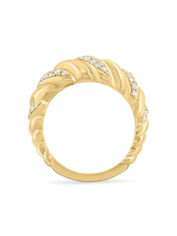 Effy 14K Yellow Gold & 0.53 TCW Diamond Croissant Ring 2
