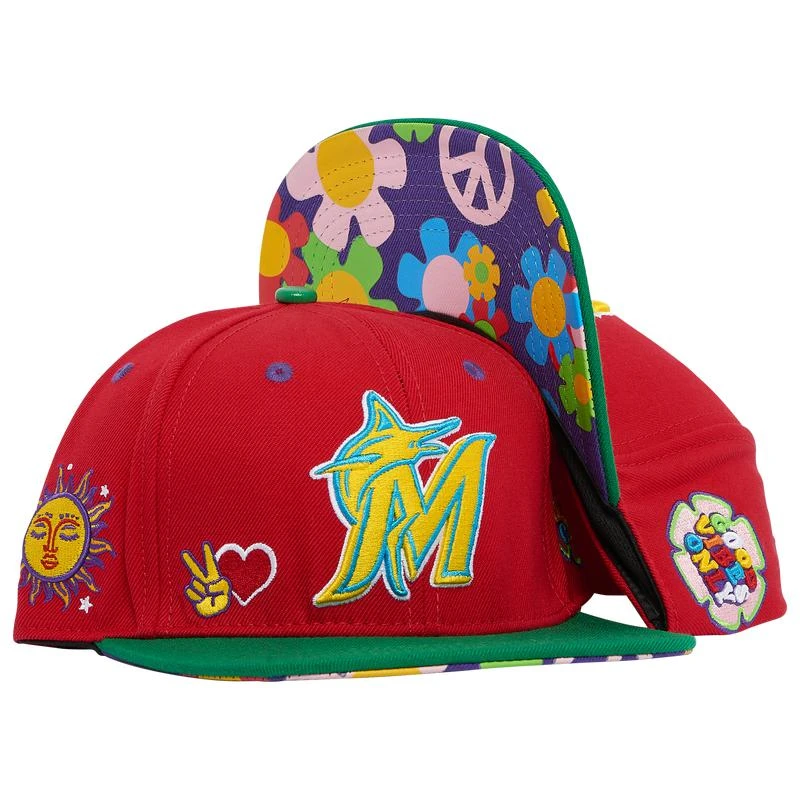 Pro Standard Pro Standard Marlins Peace & Love Snapback Hat - Adult 1